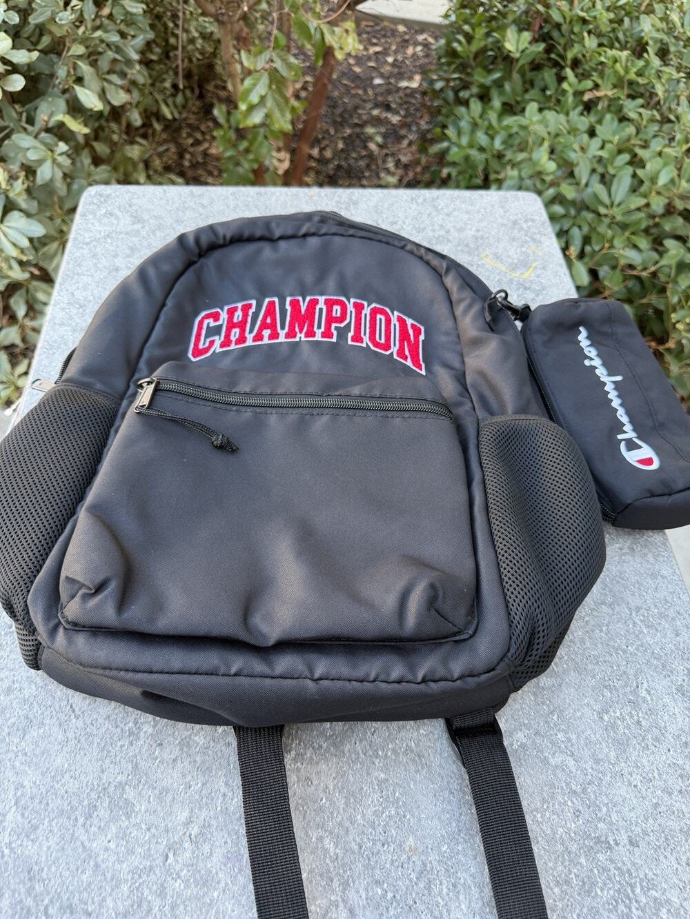 Champion Unisex 18" Campus Backpack Black Combination Padded Laptop Sleeve Bag